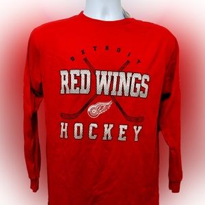Detroit Red Wings NHL Brand  Long Sleeve T-Shirt Size Youth XL